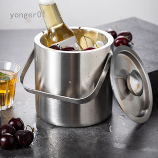 Yonger 不鏽鋼冰桶 雙層香檳桶 紅酒冰鎮啤酒冰塊桶