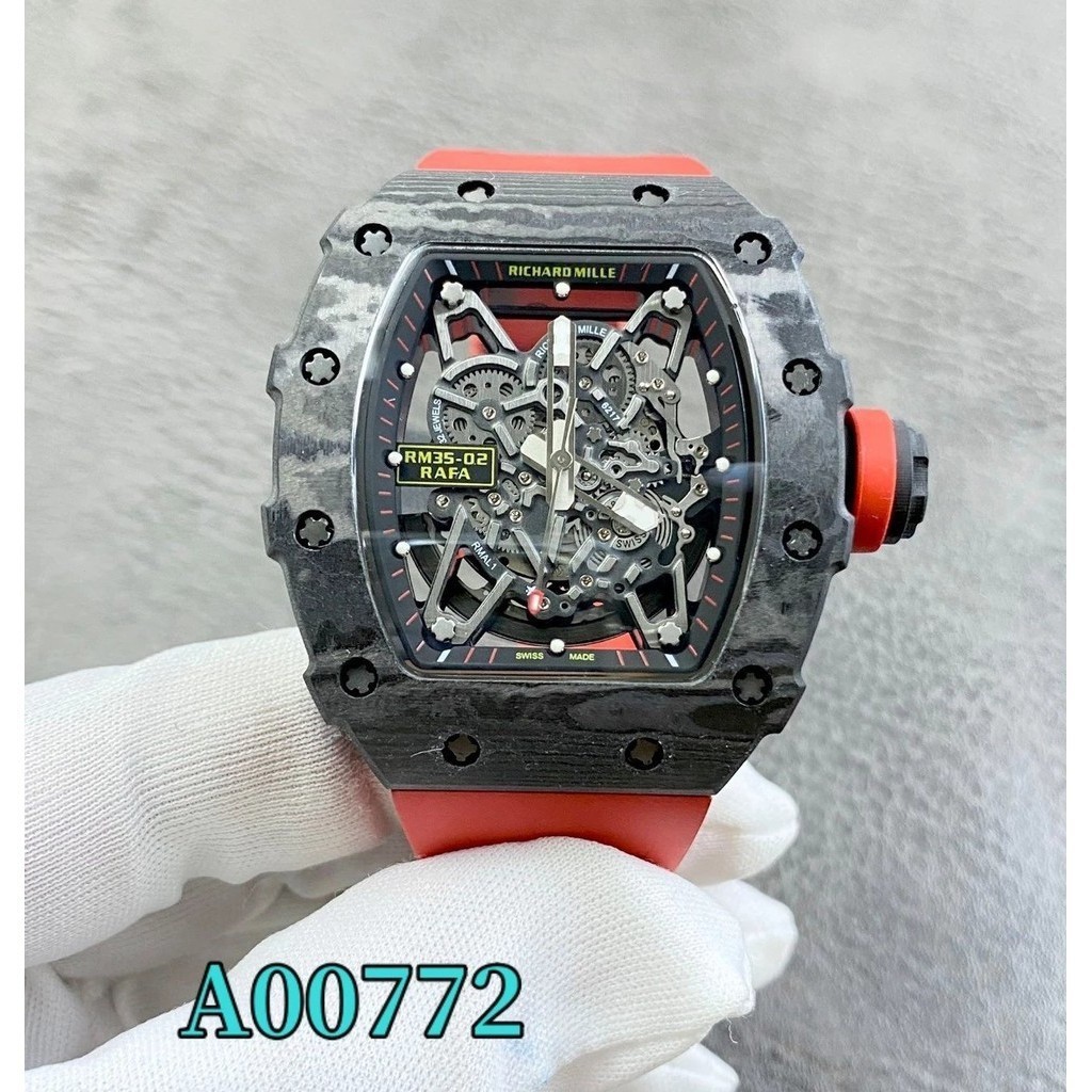 頂級  KU廠手錶 裡查徳 男士系列 RM35-02碳纖維錶殼 橡膠錶帶機械男表 EBWH