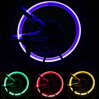 洛陽牡丹 2PC 腳踏車電動機車輪轂燈夜光太陽能氣門嘴燈輪胎燈汽車七彩風火輪車輪燈