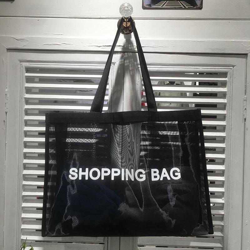 【客製化】【尼龍袋】訂製logo 網紗購物袋 尼龍網眼布 手提袋 商場服裝包裝袋 大容量 斜背包