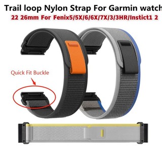 22 2 26 毫米尼龍錶帶適用於 Garmin Fenix5 6 7 Instinct1 2 Quick Fit 腕帶