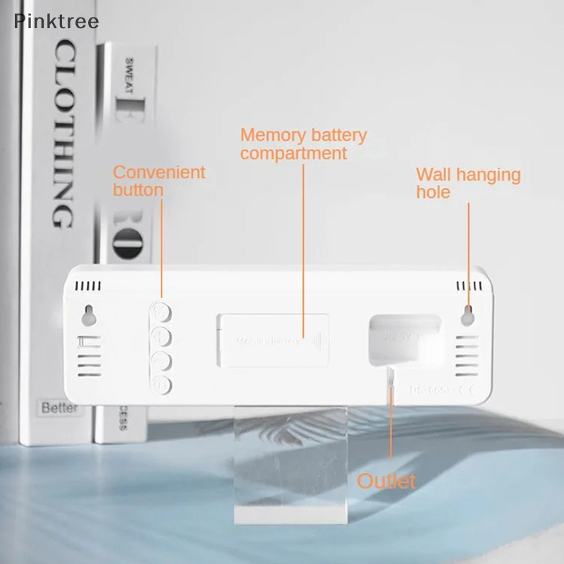 Ptr大型數字掛鐘溫濕度周顯示亮度可調電子led表鬧鐘tw