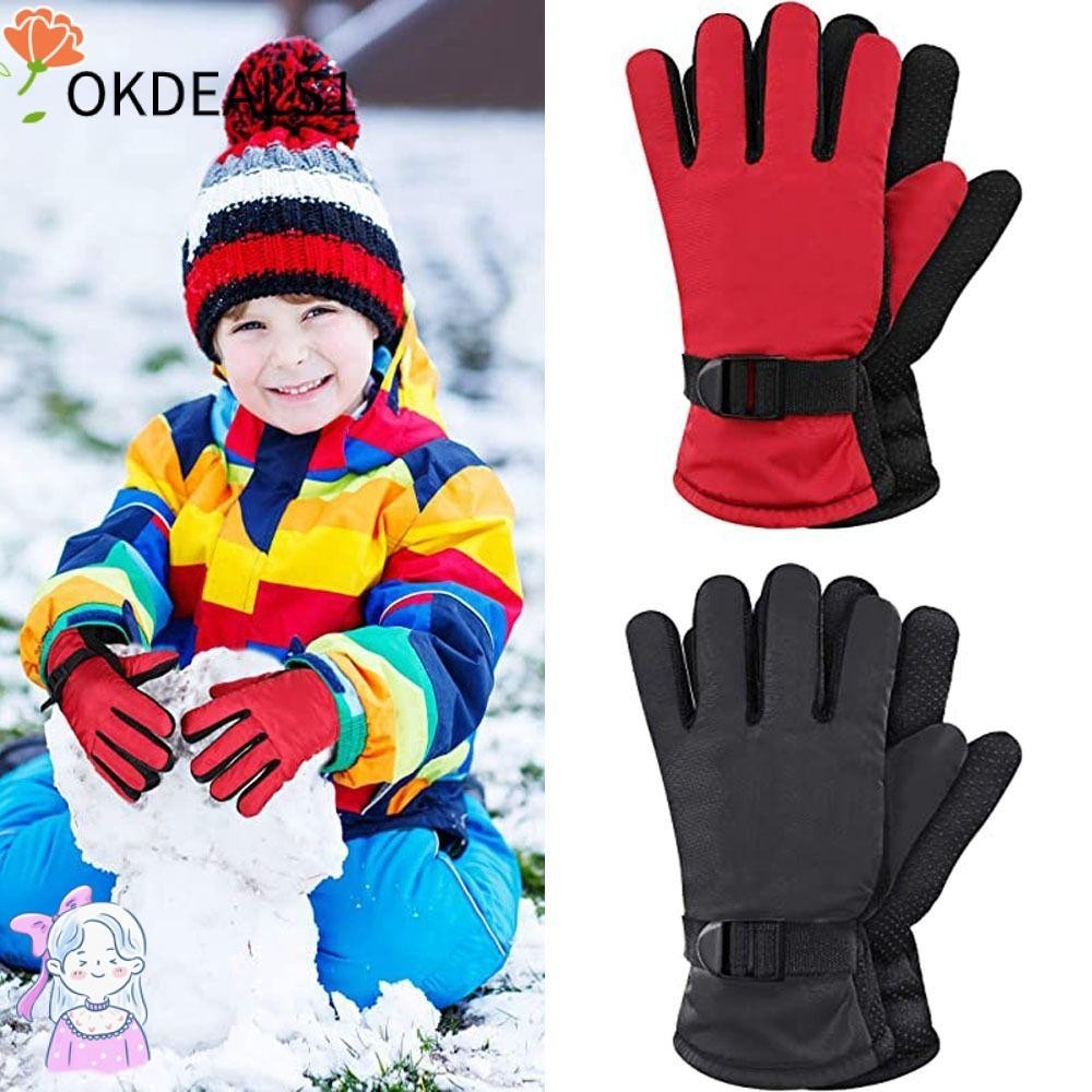 DEALSHOP滑雪手套,防風防水兒童手套,新時尚防滑加厚保暖成人手套兒童兒童