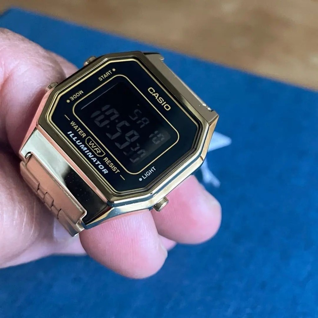 近全新 CASIO 手錶 G-SHOCK STANDARD DATA BANK 金 黑色 設計概念 電子 日本直送 二手