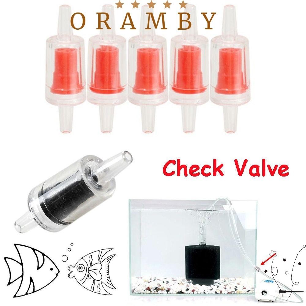ORAMBEAUTY5件水族箱止回閥耐用的塑膠黑紅二氧化碳系統
