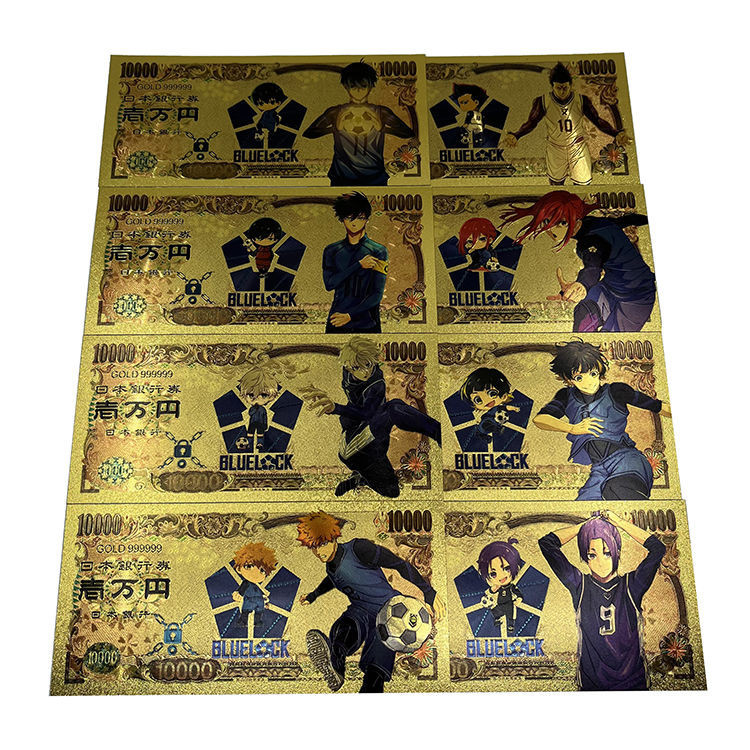 動漫收藏家藍色監獄金鈔 全套日本動漫訂製金箔塑膠幣 動漫迷禮物紀念鈔