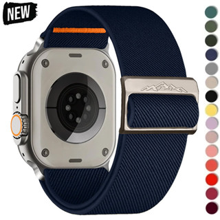尼龍錶帶運動錶帶 Correa 錶帶配件相容 Apple Watch Ultra2 9 8 7 6 5 4 3 SE i