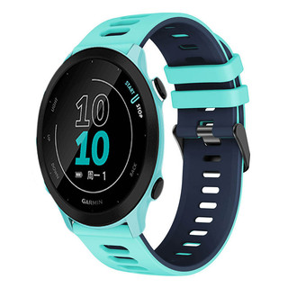 適用佳明Garmin Forerunner 158/245/Forerunner645雙色矽膠錶帶