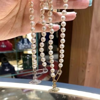 Vivienne Westwood choker冷淡風格時尚經典珍珠別針土星項鍊