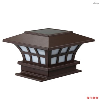 1W LED太陽能柱頭燈庭院燈 靈敏光控 內建600毫安大容量可充電電池 IP55防水等級 正白