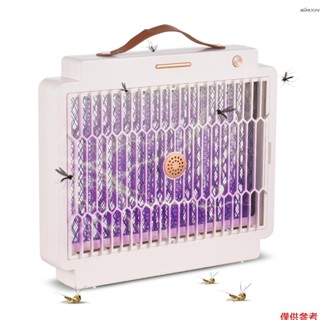 家用便攜式滅蚊燈 3000V 6根紫光LED燈管電擊式室內滅蚊器 三層密網安全防護可充電USB滅蚊器捕蠅器可懸掛帶清潔刷