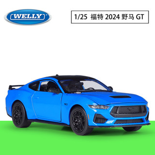 威利1:25福特野馬2024款Mustang GT跑車模擬合金汽車模型玩具禮物