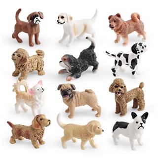 ❤樂樂屋❤兒童模擬迷你寵物狗狗柴犬吉娃娃沙皮狗鬥牛犬金毛犬動物模型擺件兒童創意禮物