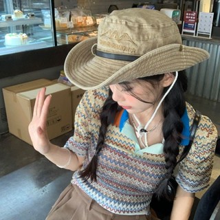 ✨Pyk派克✨【3029人好評】西部辣妹牛仔帽子女複古水洗抽繩漁夫帽防曬遮陽帽戶外登山太陽帽