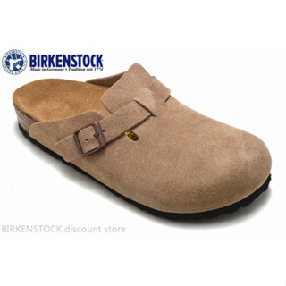Birkenstock Boston 男/女經典軟木棕色防毛皮拖鞋涼鞋 34-46。