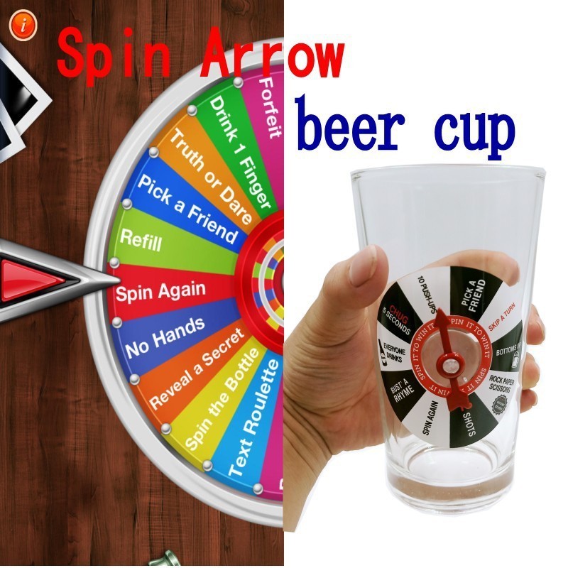 SPIN THEARROWCUP 吧娛樂遊戲啤機杯 俄羅斯輪盤轉盤玻璃啤