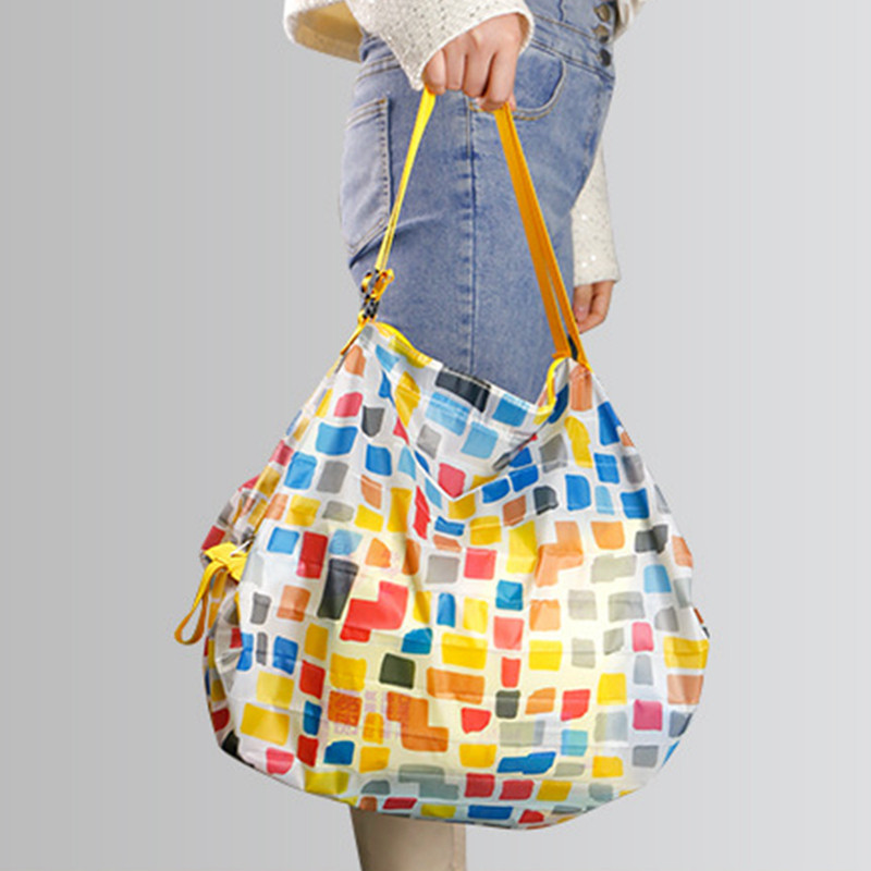 Bcf 可重複使用的雜貨袋、單肩便攜式購物袋、環保可折疊購物手提袋帶拉鍊