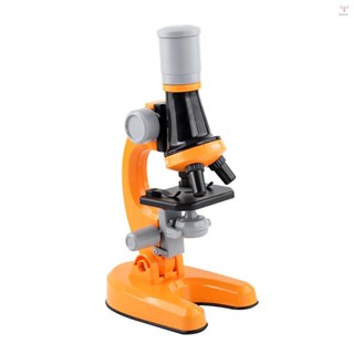 1200x 顯微鏡兒童光學顯微鏡帶 LED 燈收集瓶 12 件幻燈片適合兒童學生初學者科學益智玩具