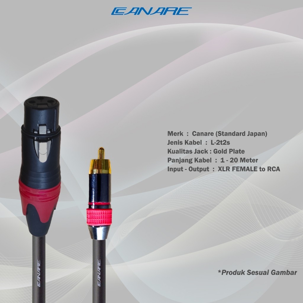 Canare 音頻電纜混音器插孔佳能 XLR 母頭轉 RCA 鍍金日本標準 Canare 印度尼西亞