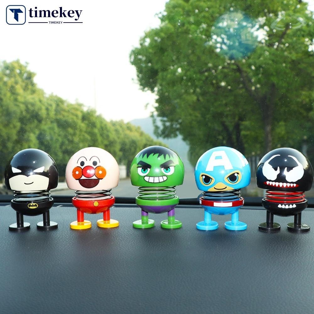 哆啦夢 Timekey 1 件汽車卡通儀表板搖頭玩具飾品玩偶搞笑搖擺機器人可愛裝飾汽車哆啦A夢蝙蝠俠綠巨人 N8S9