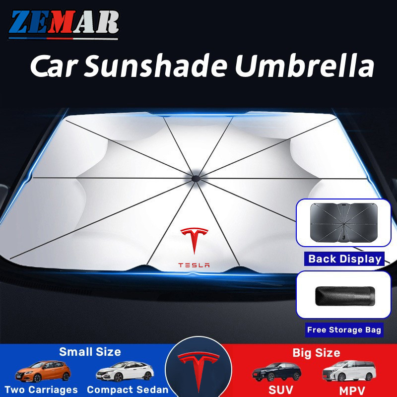 特斯拉汽車遮陽傘汽車遮陽板防紫外線汽車前擋風玻璃罩遮陽板適用於特斯拉 Model 3 Y S X 2023 2024