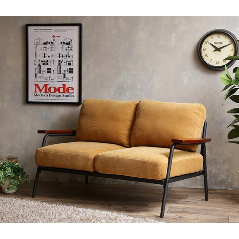 日式復古loft工業風鐵藝雙人沙發小戶型美式咖啡廳服裝店沙發椅子沙發 客廳沙發 三人沙發 美式沙發