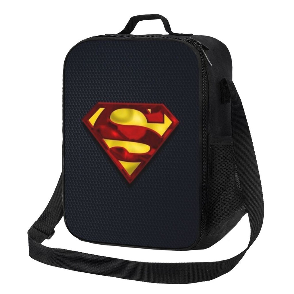 Dc超人新款保溫午餐袋雙口袋大容量學生男/女飯盒袋聖誕禮物