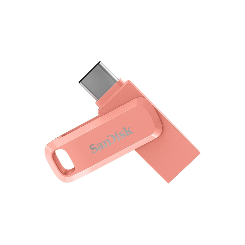 【SanDisk】Ultra Go USB Type-C 雙用隨身碟128GB 蜜桃橘