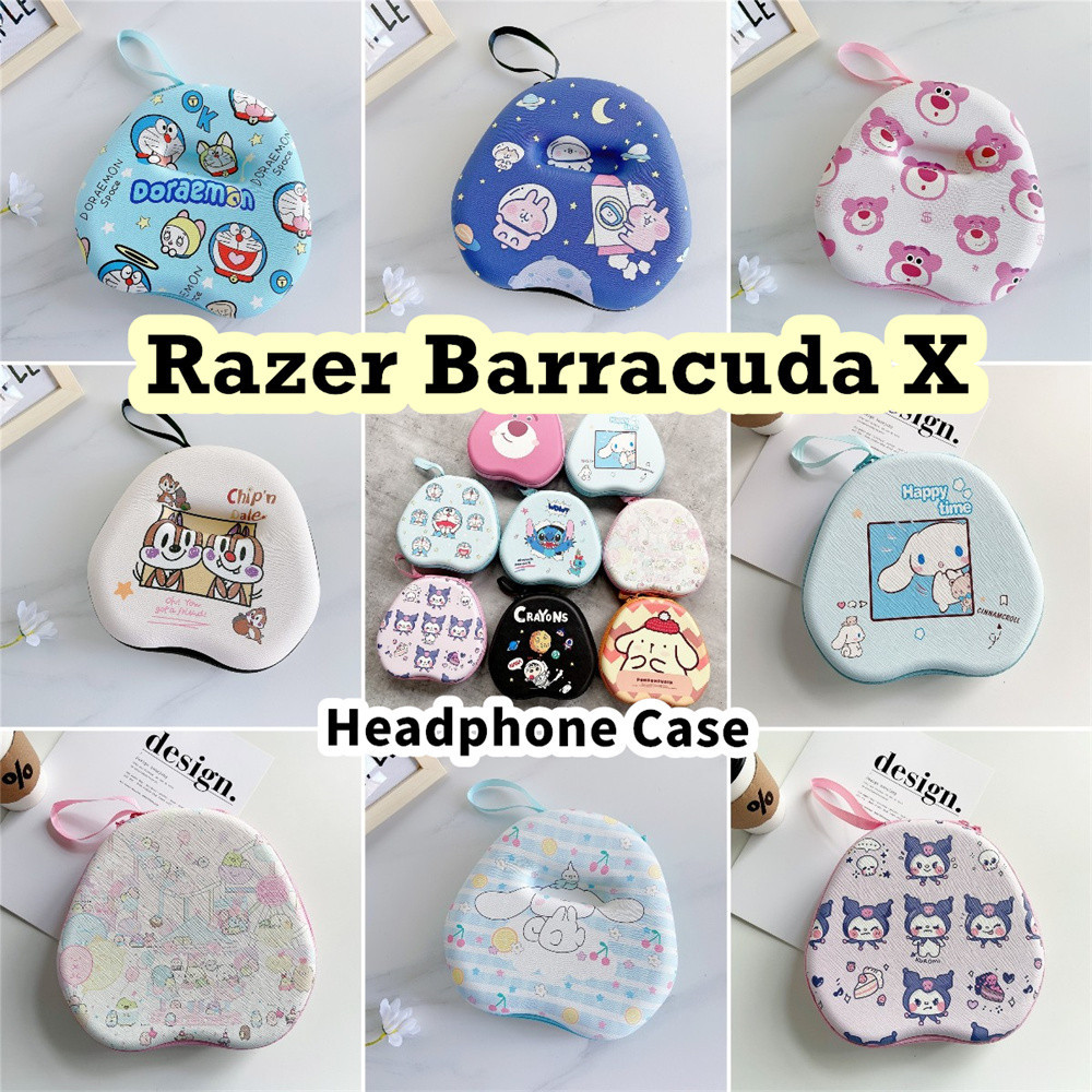 【案例之家】適用於 Razer Barracuda X 耳機盒可愛卡通耳墊收納袋外殼盒