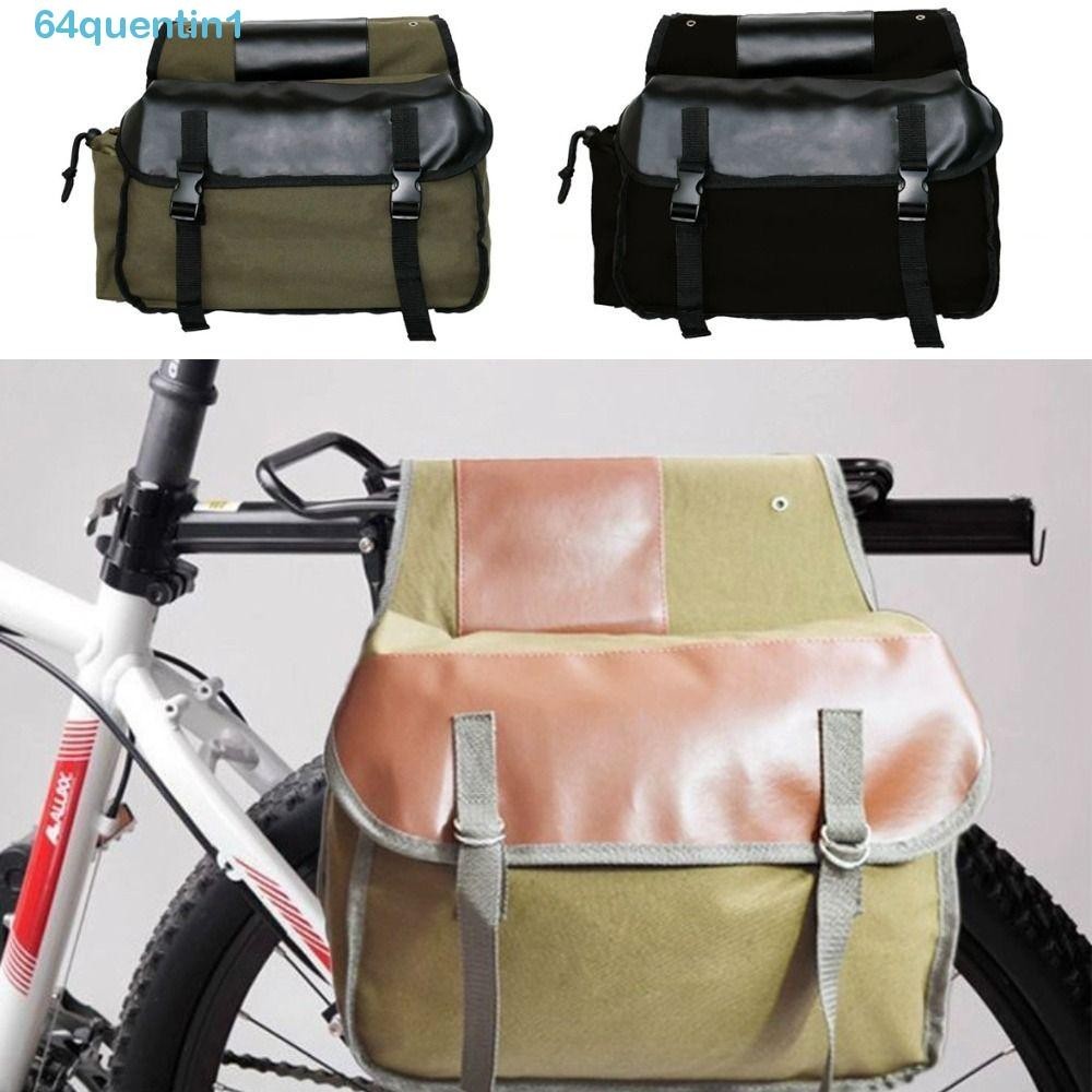Quentin1 自行車包,帆布大容量自行車後座掛包,行李架耐用儲物袋後架自行車後備箱包尾座