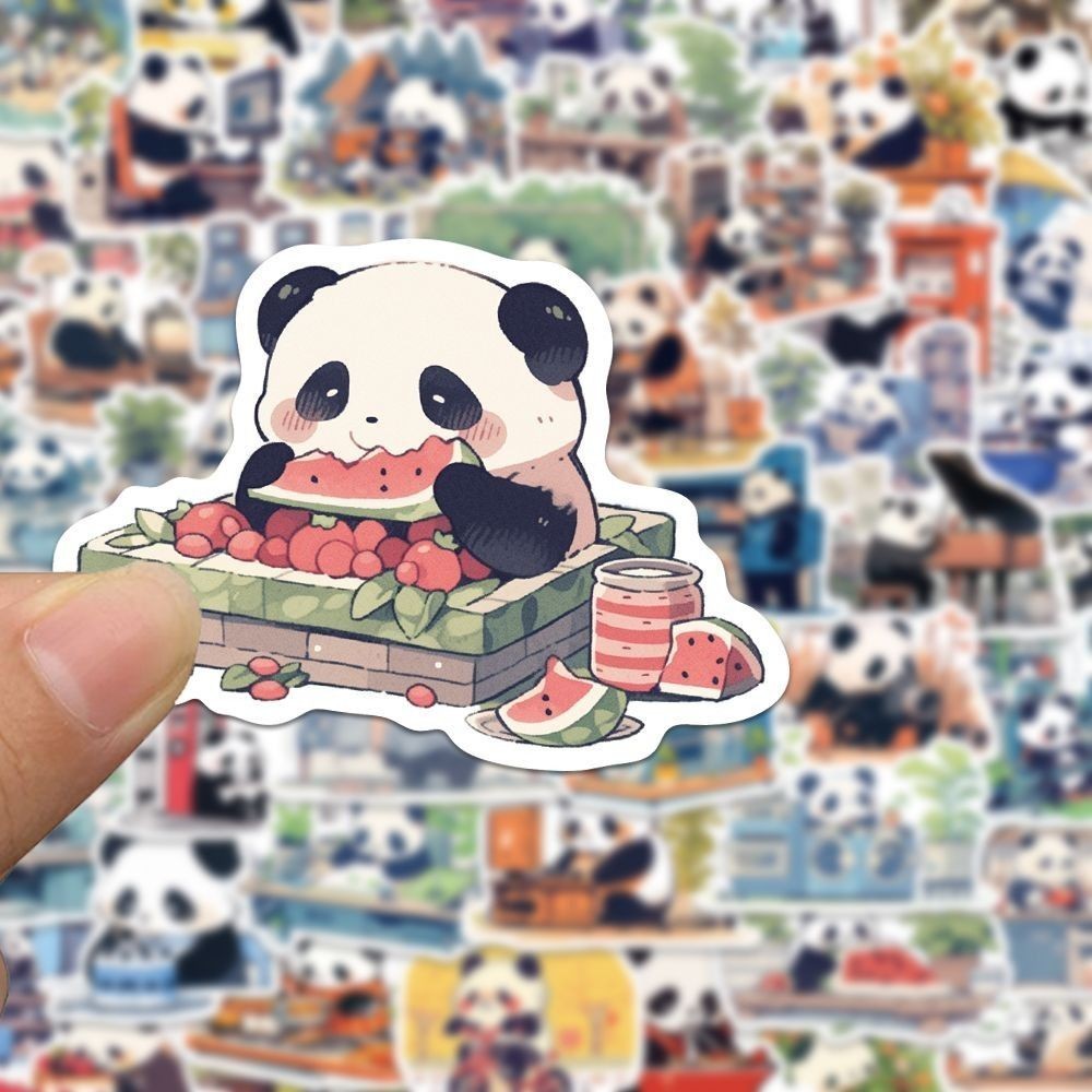 【拍25發50】可愛 熊貓 日常 貼紙 卡通 電腦 裝飾 防水 圖案 diy 手賬 手機殼 筆記本