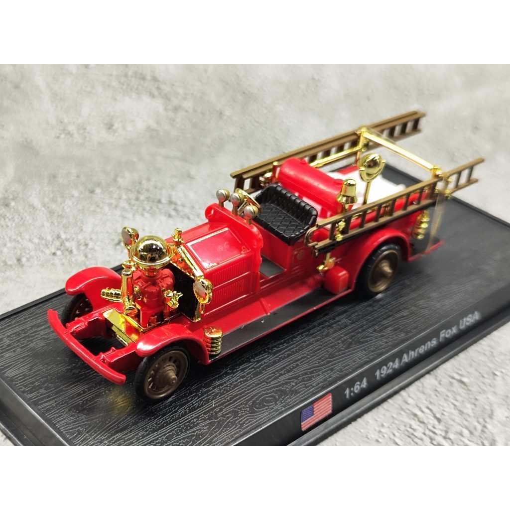 AMER 1/64 美國 1924 ahrens fox USA古老合金消防車收藏模型擺件1717