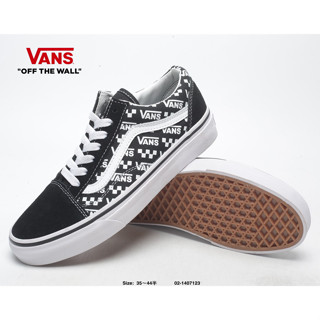 Vans 黑色棋盤格側邊條紋字母 Old skool低幫板鞋