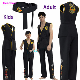 The Karate Kid Daniel LaRusso Johnny Lawrence 黑色空手道製服頭帶眼鏡蛇改角