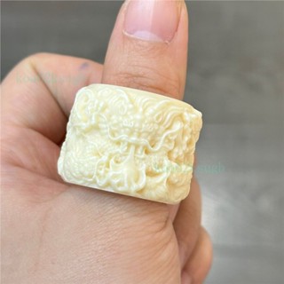 🔥靈犀福運堂 已祈福 象牙果 🔥象牙果雕刻龍頭扳指指環DIY文玩男女佛珠飾品配飾配件手把廠傢 XYG