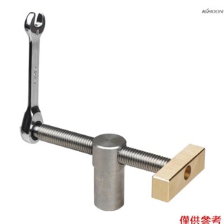 木工桌面虎鉗卡榫擋條固定工具 黃銅擋塊 木工DIY實用工具 帶8mm不鏽鋼棘輪扳手 適用直徑20mm桌洞