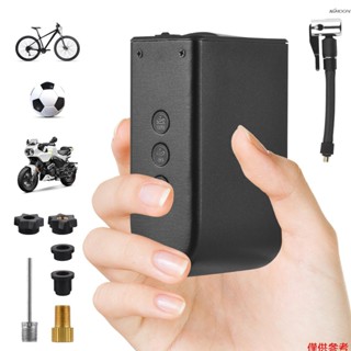 HT09 迷你電動打氣筒 預設3種胎壓模式適用於球類,腳踏車和機車 20L/min最大氣流 多功能腳踏車打氣筒可充電手