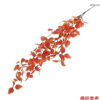 單個模擬綠蘿壁掛婚慶弔頂室內裝飾綠藤人造塑膠藤條壁掛假綠植 綠蘿假植物模擬藤蔓裝飾牆面壁掛花吊籃樹葉 五叉壁掛精靈紅蘿葉