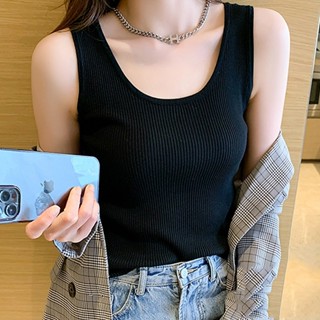 【HOT 本舖】 春秋冰絲法式小吊帶背心上衣女夏季外穿短款內搭無袖針織打底小衫