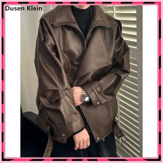🌟臺灣出貨🌟 【纍計熱銷1079.7萬+件】DUSEN KLEIN春鞦季複古立領機車皮衣男女款潮牌休閒PU皮夾剋外套 💎