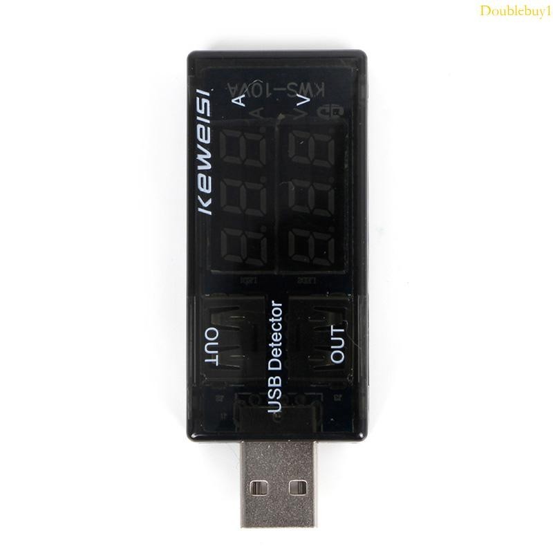 Dou USB電流電壓測試儀USB電壓表電流表檢測器雙排顯示全新