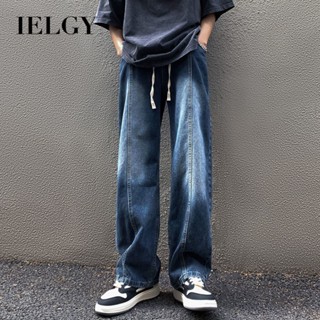 Ielgy 漸變牛仔褲男士夏季薄款直筒抽繩休閒褲