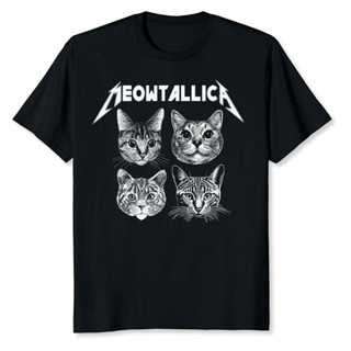 Meowtallica 黑色白色搞笑模仿貓小貓情人 T 恤