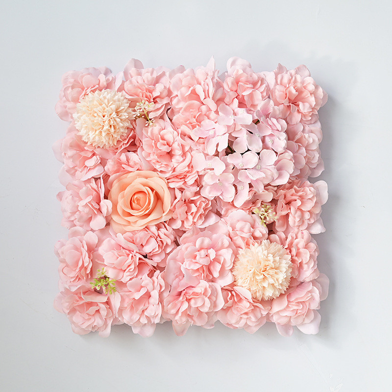 HZ婚禮仿真花背景牆玫瑰花牆粉色繡球花排塑膠花婚慶裝飾結婚花拱門