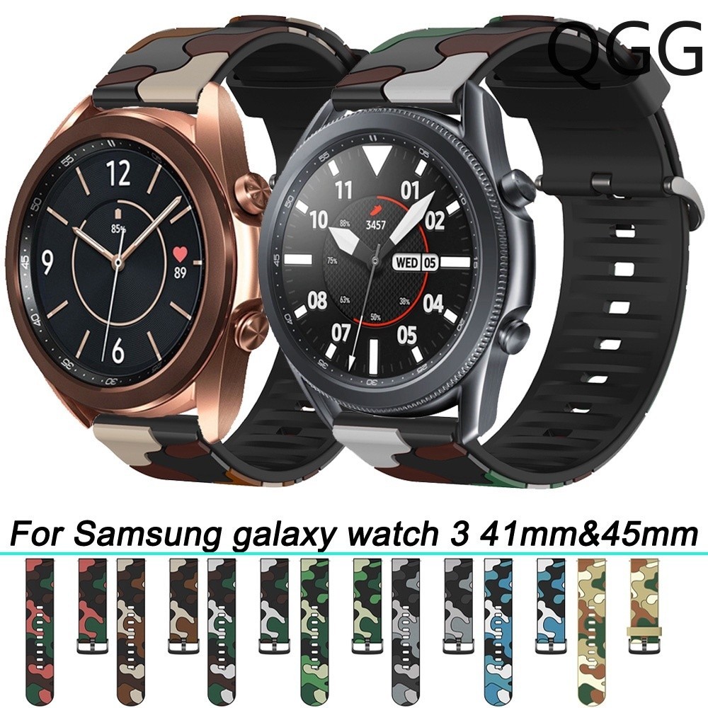 20mm 22mm 三星 Galaxy Watch 3 矽膠錶帶小米haylou color華為GT 2 pro迷彩錶帶