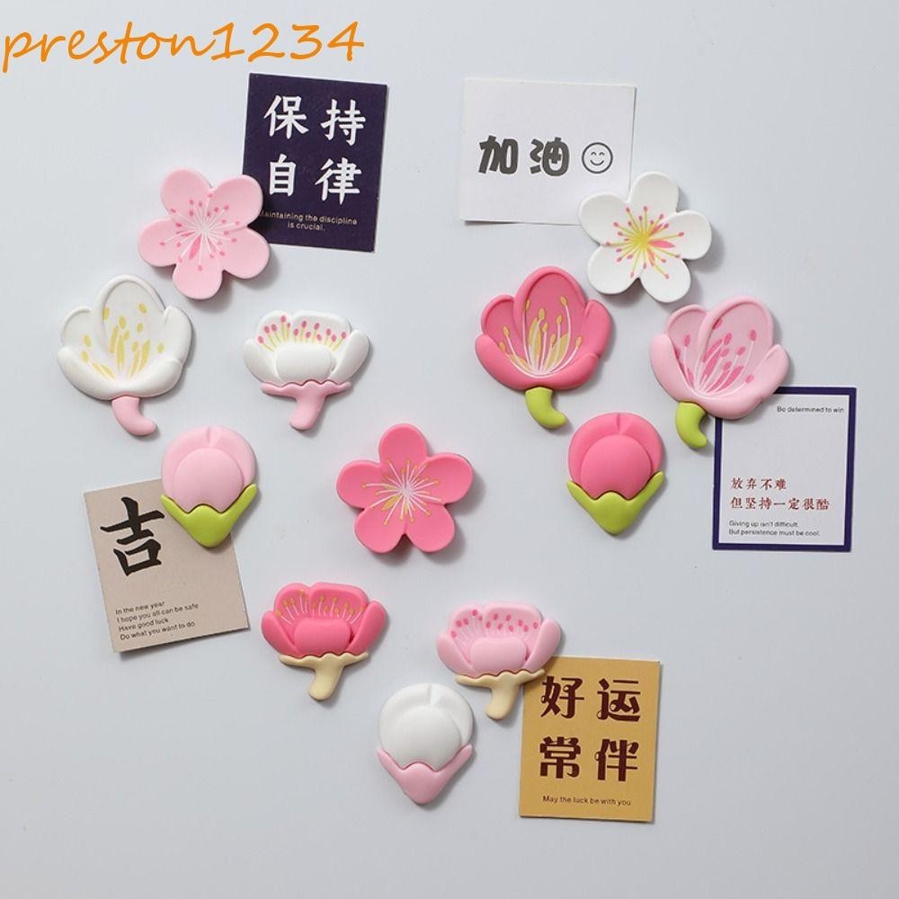 PRESTON冰箱磁鐵3D家居裝飾裝飾性可愛磁性櫻花形狀木板貼紙