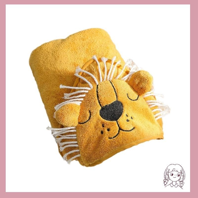 哈哈獅子圖案嬰兒毛巾包裹包裹幼兒接收毯嬰兒車毯子嬰兒浴巾攝影道具