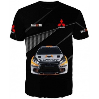 時尚品牌 2024 新款 3d T 恤 MITSUBISHI Sports racing TEAM RALLI art