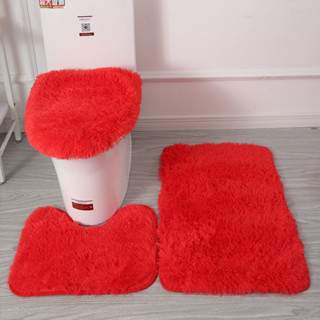 代發衛生間浴室馬桶浴缸北歐風地墊 pvc防滑墊三件套絲毛地毯