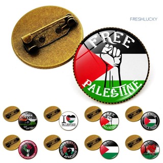 [lucky]巴勒斯坦旗幟水晶玻璃胸針 徽章紀念小禮品創意衣飾別針胸章
